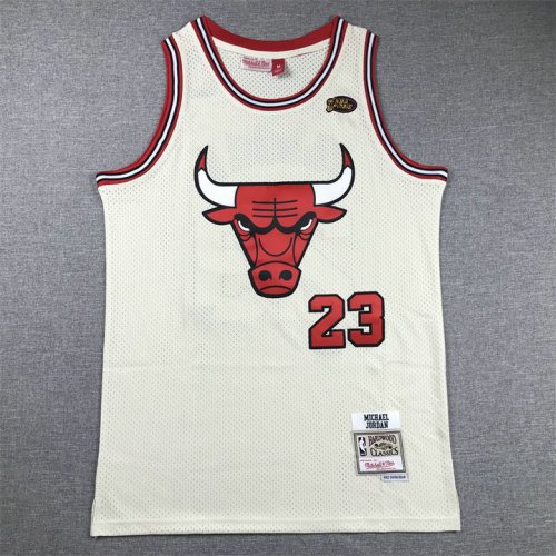 NBA 23 Jordan Chicago Bulls Maillot crème brodé